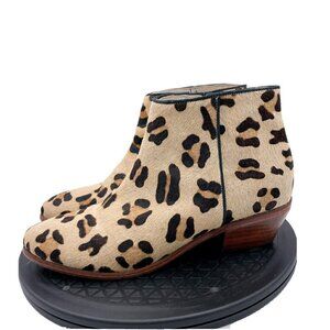 Boden Leopard Cheetah Print Calf Hair Booties in Tan Black Size 41/ US 9.5